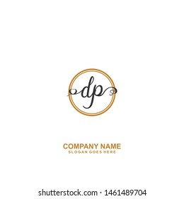 DP Initial handwriting logo vector