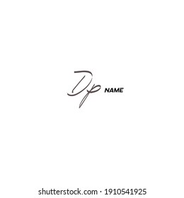 DP initial handwritten calligraphy, for monogram and logo