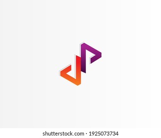 dp initial icon or media vector logo design concept