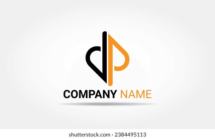 DP Initial letter colorful logo design vector icon illustration