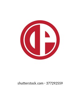 DP initial letters circle business logo red