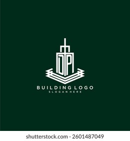 DP initial monogram building logo for real estate
