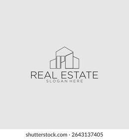 Logotipo do monograma inicial da DP para imóveis com estilo de construção de luxo
