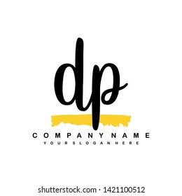 DP initial signature logo. handwriting logo template vector,