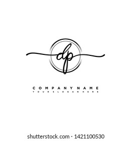 DP initial signature logo. handwriting logo template vector,