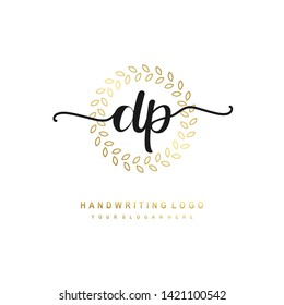 DP initial signature logo. handwriting logo template vector,