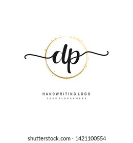 DP initial signature logo. handwriting logo template vector,