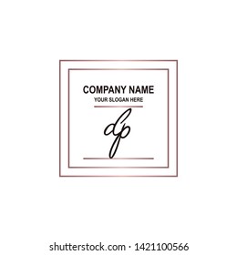 DP initial signature logo. handwriting logo template vector,