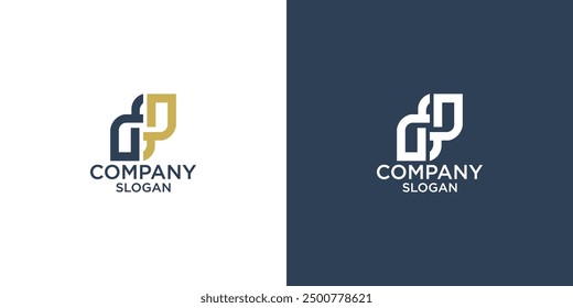 dp letter abstract geometry logo vector design