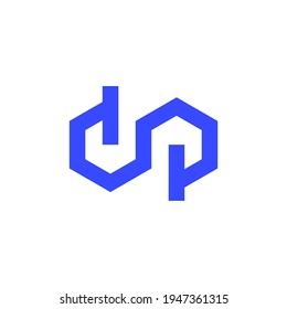 DP letter infinity mark monogram logo vector icon illustration