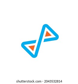 letra dp botón de reproducción infinita icono ilustración de concepto plantilla de diseño 
