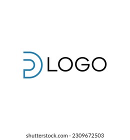DP-Buchstabenlogo mit abstraktem Konzept und Linienvektordesign