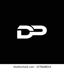 dp letter logo design with black background 