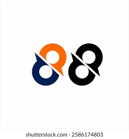 DP letter logo design with number 8 concept.