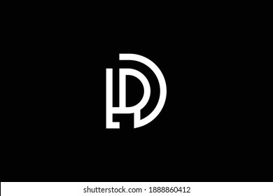 Diseño del logo de la carta DP sobre fondo de lujo. Concepto del logotipo de la letra del monograma PD. Diseño de iconos DP. Diseño del icono de la carta blanca elegante y profesional de PD sobre fondo negro.