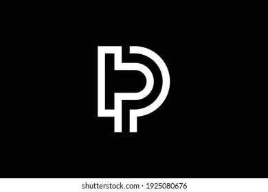 Diseño del logo de la carta DP sobre fondo de lujo. Concepto del logotipo de la letra del monograma PD. Diseño de iconos DP. Diseño del icono de la carta blanca elegante y profesional de PD sobre fondo negro.