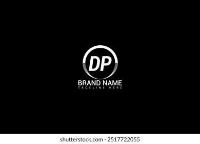 Diseño del logotipo de la letra del DP en fondo negro. Concepto de logotipo de letra de iniciales creativas de DP. Diseño de carta DP.