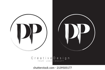 Plantilla de diseño de logotipo de letras DP vectorial