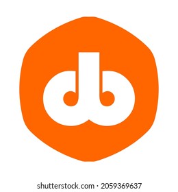 Diseño del logo de la carta DP. Diseño blanco con fondo naranja