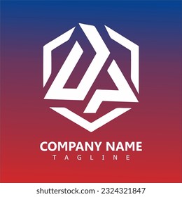 Ilustración del logotipo de la carta Dp y diseño del vector