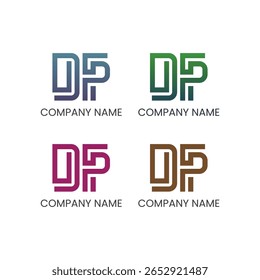 VARIANTES de logotipo de marca de letra DP para la marca de la empresa