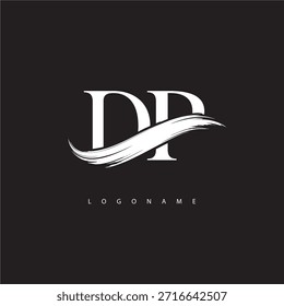 DP Letter Monogram Logo with Brush Stroke for Modern Brand Identity