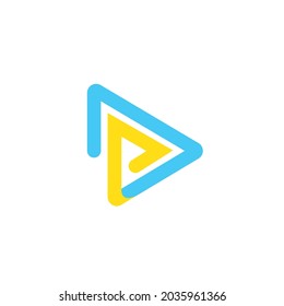 Design-Vorlage für dp-Letter oder Play-Button-Konzept-Symbol für Vektorgrafik