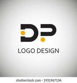 letra dp para diseño de logotipo sencillo