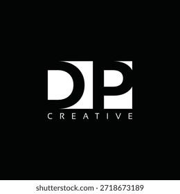 DP letters Logo with negative space design. Letter with geometric typography. Creative Vector Illustration with letters.