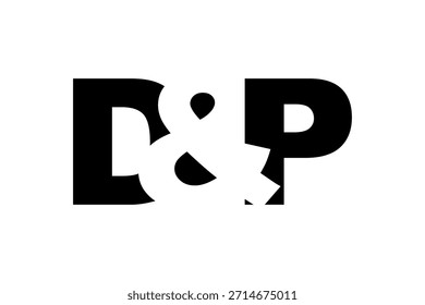 DP Logo Design in fett. Schwarz-weißes Identitätssymbol. Modernes Typografie-Emblem. Symbol für Unternehmensbranding. Minimale Geschäftsvorlage.