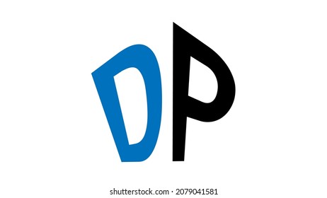 dp logo design with white background. Polygon shape dp logo design. dp business logo desgin. Blue black letter logo design.
