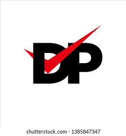DP Logo Modern of Letter Tick Red Initial Capital Designs Template