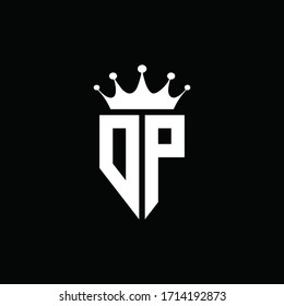 Estilo de emblema monograma del logotipo DP con plantilla de diseño de forma de corona