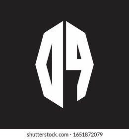 DP Logo monogram with octagonal ribbon style design template