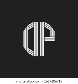 DP Logo monogram with outline style linked isolated on black background