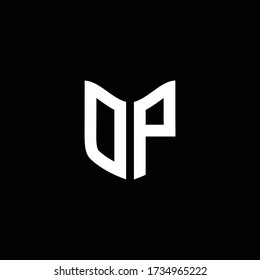 DP logo monogram with shield shape design template