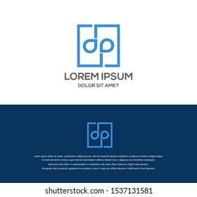 DP Logo. Vector Graphic Branding Letter Element. White Background