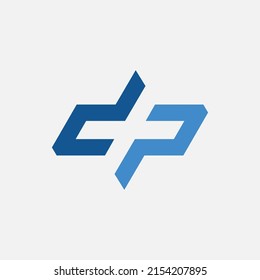 DP Logo Vector with Letter Plus on middle