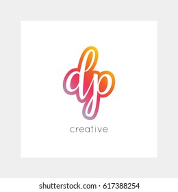 DP logo, vector. Useful as branding symbol, app icon, alphabet element, clip-art.