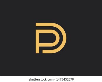 DP luxury logo. Creative minimal monochrome monogram symbol. Universal elegant vector sign design. Premium business logotype. Graphic alphabet symbol for corporate business identity. Vector element