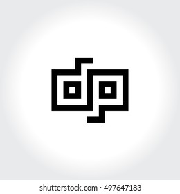 DP Modern Typography. Monochrome Vector illustration