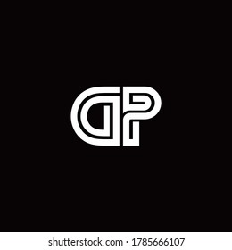 DP monogram logo with abstract line design template