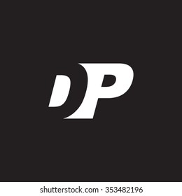 DP negative space letter logo black background