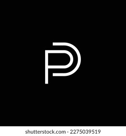 DP or PD abstract outstanding professional business awesome artistic branding company different colors illustration logo
