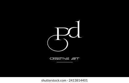 DP, PD, D, P letras abstractas monograma