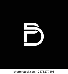 DP or PD double letter logo design. Abstract outstanding professional business awesome artistic branding company different colors illustration.