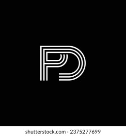 DP or PD double letter logo design. Abstract outstanding professional business awesome artistic branding company different colors illustration.
