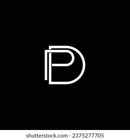 DP or PD double letter logo design. Abstract outstanding professional business awesome artistic branding company different colors illustration.