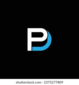 DP or PD double letter logo design. Abstract outstanding professional business awesome artistic branding company different colors illustration.
