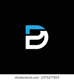 DP or PD double letter logo design. Abstract outstanding professional business awesome artistic branding company different colors illustration.